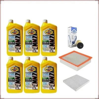 ZESTAW OLEJU PENNZOIL 0W-20 + FILTRY OLEJU, POWIETRZA I KABINOWY DO DODGE DURANG...