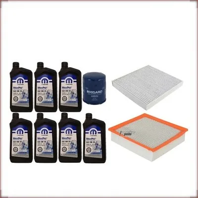 KIT OLIO MOPAR 0W-20 + FILTRI OLIO, ARIA E ABITACOLO PER DODGE DURANGO 5.7 V8 20...