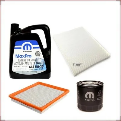 MOPAR 5W-30 + FILTRI OLIO, ARIA E ABITACOLO PER DODGE GRAND CARAVAN 3.8 V6 2001-...
