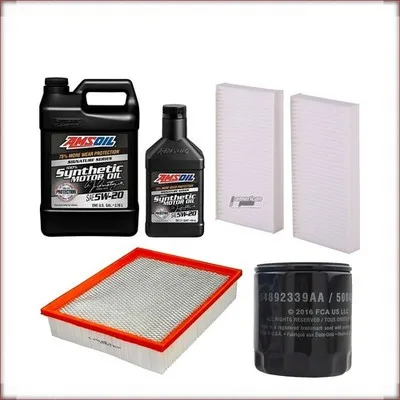 KIT OLIO AMSOIL 5W-20 + FILTRI OLIO, ARIA E ABITACOLO PER DODGE NITRO 3.7 V6 200...
