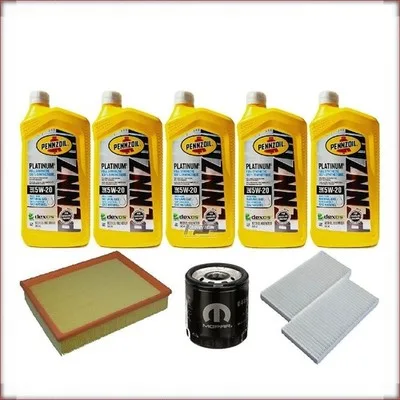ZESTAW OLEJU PENNZOIL 5W-20 + FILTRY OLEJU, POWIETRZA I KABINOWY DO DODGE NITRO ...