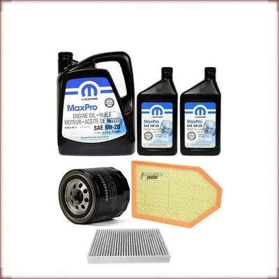 ZESTAW OLEJU MOPAR 5W-20 + FILTRY OLEJU, POWIETRZA I KABINOWY DO CHRYSLER 300C 5...