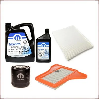 ZESTAW OLEJU MOPAR 5W-20 + FILTRY OLEJU, POWIETRZA I KABINOWY DO CHRYSLER PACIFI...