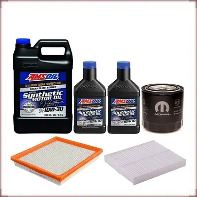KIT OLIO AMSOIL 10W-30 + FILTRI OLIO, ARIA E ABITACOLO PER CHRYSLER TOWN & COUNT...