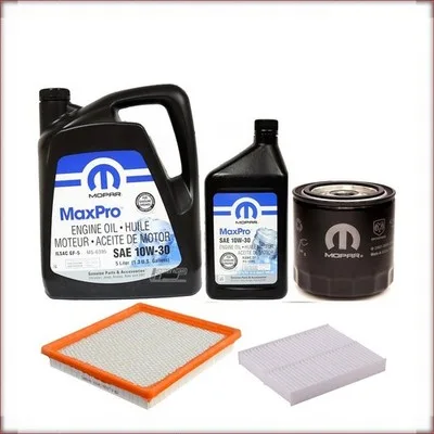 ZESTAW OLEJU MOPAR 10W-30 + FILTRY OLEJU, POWIETRZA I KABINOWY DO CHRYSLER TOWN ...