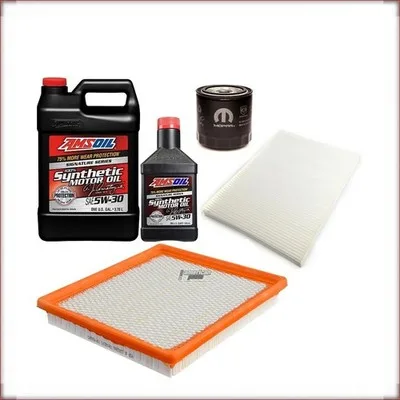 KIT OLIO AMSOIL 5W-30 + FILTRI OLIO, ARIA E ABITACOLO PER CHRYSLER VOYAGER 3.3 V...