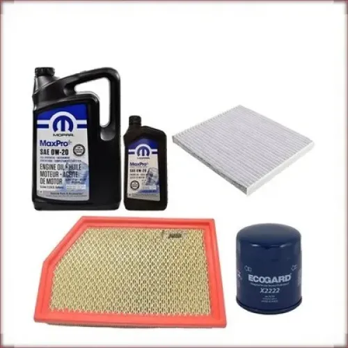 KIT OLIO MOPAR 0W-20 + FILTRI OLIO, ARIA E ABITACOLO PER JEEP CHEROKEE 2.4 R4 2014-2018