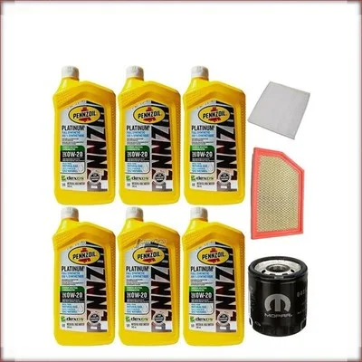 ZESTAW OLEJU PENNZOIL 0W-20 + FILTRY OLEJU, POWIETRZA I KABINOWY DO JEEP CHEROKE...