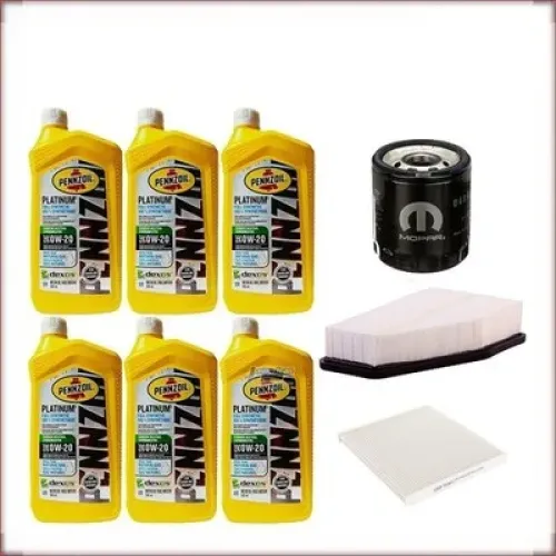 ZESTAW OLEJU PENNZOIL 0W-20 + FILTRY OLEJU, POWIETRZA I KABINOWY DO JEEP CHEROKEE 2.4 R4 2019-2021