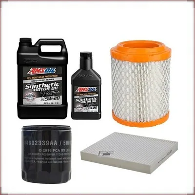 KIT OLIO AMSOIL 5W-20 + FILTRI OLIO, ARIA E ABITACOLO PER JEEP COMPASS 2.0 R4 20...