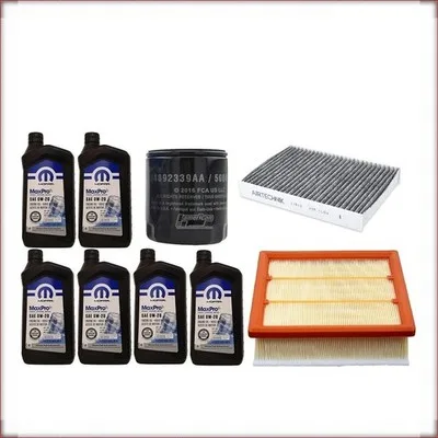 KIT OLIO MOPAR 0W-20 + FILTRI OLIO, ARIA E ABITACOLO PER JEEP COMPASS 2.4 R4 201...