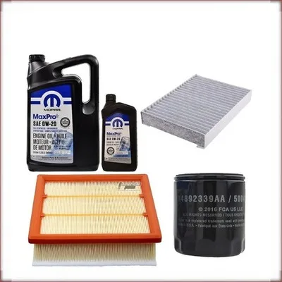 KIT OLIO MOPAR 0W-20 + FILTRI OLIO, ARIA E ABITACOLO PER JEEP COMPASS 2.4 R4 201...