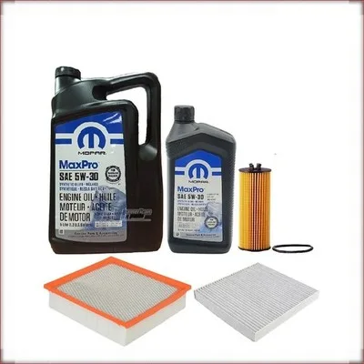 MOPAR 5W-30 + FILTRI OLIO, ARIA E ABITACOLO PER JEEP GRAND CHEROKEE 3.6 V6 2011-...