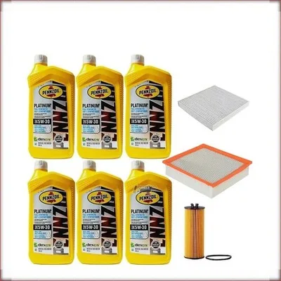 PENNZOIL 5W-30 + FILTRI OLIO, ARIA E ABITACOLO PER JEEP GRAND CHEROKEE 3.6 V6 20...
