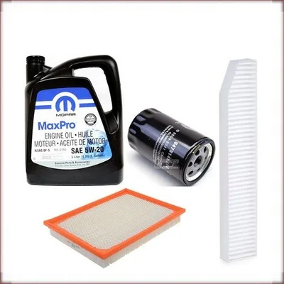 MOPAR 5W-20 + FILTRI OLIO, ARIA E ABITACOLO PER JEEP GRAND CHEROKEE 3.7 V6 2007-...
