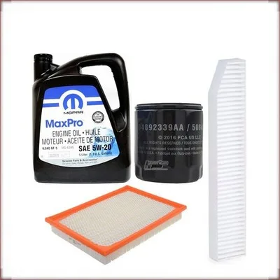 MOPAR 5W-20 + FILTRI OLIO, ARIA E ABITACOLO PER JEEP GRAND CHEROKEE 3.7 V6 2009-...
