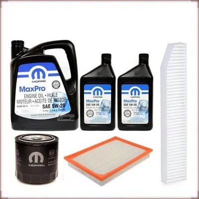 MOPAR 5W-20 + FILTRI OLIO, ARIA E ABITACOLO PER JEEP GRAND CHEROKEE 5.7 V8 2005-...