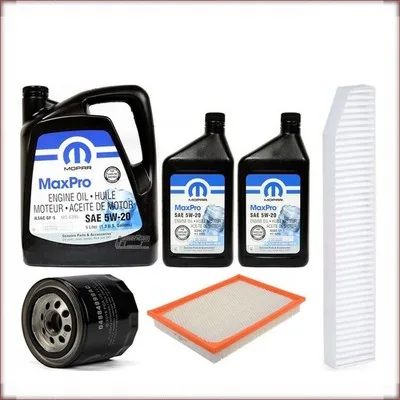 ZESTAW OLEJU MOPAR 5W-20 + FILTRY OLEJU, POWIETRZA I KABINOWY DO JEEP GRAND CHER...