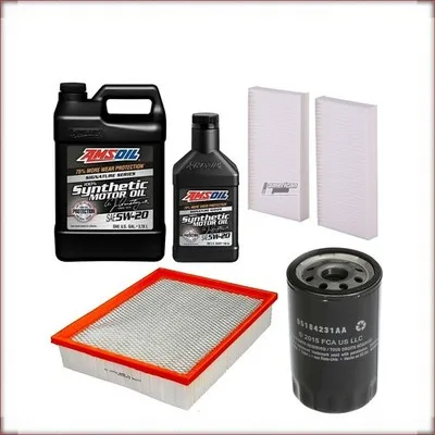 KIT OLIO AMSOIL 5W-20 + FILTRI OLIO, ARIA E ABITACOLO PER JEEP LIBERTY 3.7 V6 20...