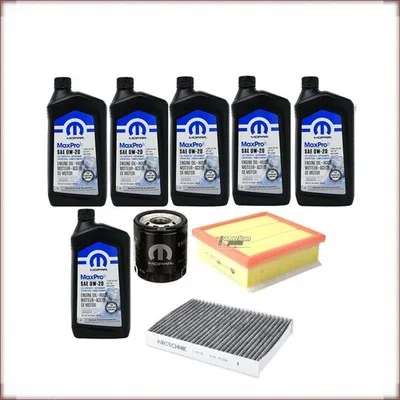 KIT OLIO MOPAR 0W-20 + FILTRI OLIO, ARIA E ABITACOLO PER JEEP RENEGADE 2.4 R4 20...
