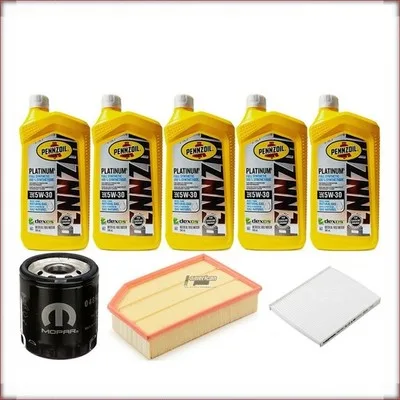 ZESTAW OLEJU PENNZOIL 5W-30 + FILTRY OLEJU, POWIETRZA I KABINOWY DO JEEP WRANGLE...