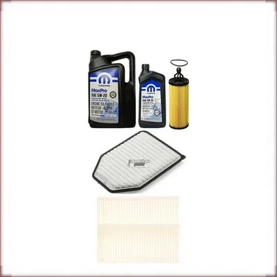 ZESTAW OLEJU MOPAR 5W-20 + FILTRY OLEJU, POWIETRZA I KABINOWY DO JEEP WRANGLER 3...