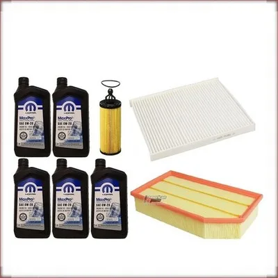 ZESTAW OLEJU MOPAR 0W-20 + FILTRY OLEJU, POWIETRZA I KABINOWY DO JEEP WRANGLER 3...