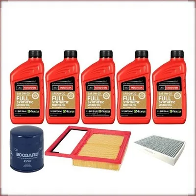 KIT OLIO MOTORCRAFT 0W-20 + FILTRI OLIO, ARIA E ABITACOLO PER FORD C-MAX 2.0 R4 ...
