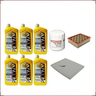 ZESTAW OLEJU PENNZOIL 5W-30 + FILTRY OLEJU, POWIETRZA I KABINOWY DO FORD EDGE 2....