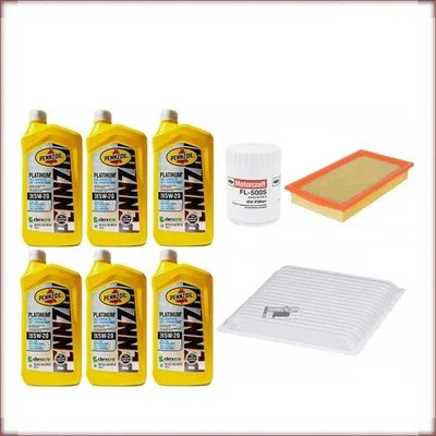 ZESTAW OLEJU PENNZOIL 5W-20 + FILTRY OLEJU, POWIETRZA I KABINOWY DO FORD EDGE 3....