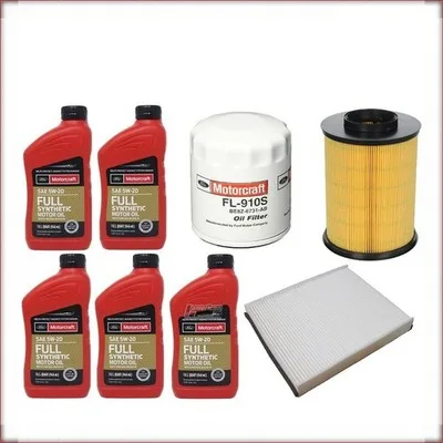 KIT OLIO MOTORCRAFT 5W-20 + FILTRI OLIO, ARIA E ABITACOLO PER FORD ESCAPE 1.5 R4...