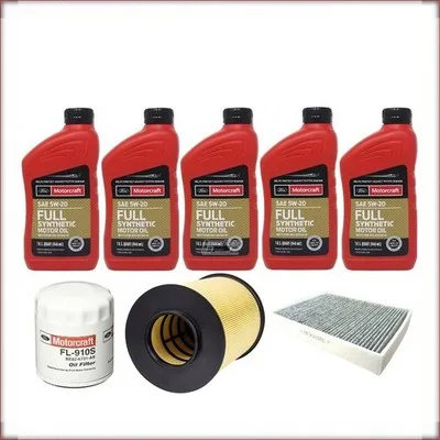 KIT OLIO MOTORCRAFT 5W-20 + FILTRI OLIO, ARIA E ABITACOLO PER FORD ESCAPE 1.5 R4...