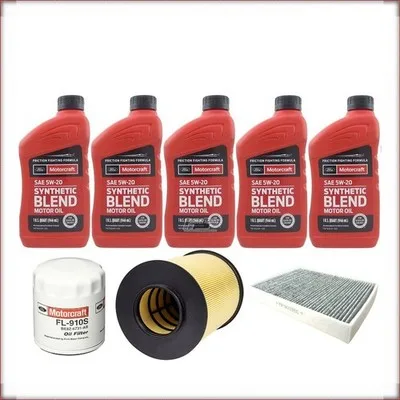 KIT OLIO MOTORCRAFT 5W-20 + FILTRI OLIO, ARIA E ABITACOLO PER FORD ESCAPE 1.6 R4...
