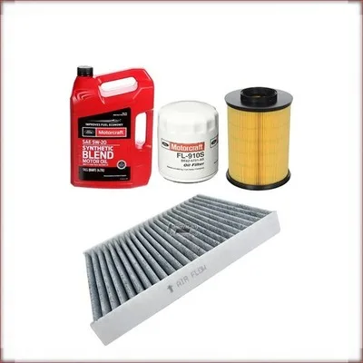 KIT OLIO MOTORCRAFT 5W-20 + FILTRI OLIO, ARIA E ABITACOLO PER FORD ESCAPE 1.6 R4...
