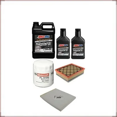 KIT OLIO AMSOIL 5W-20 + FILTRI OLIO, ARIA E ABITACOLO PER FORD FUSION 2.5 R4 201...