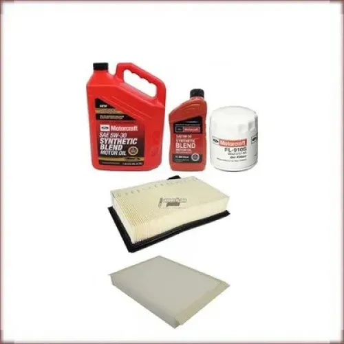 ZESTAW OLEJU MOTORCRAFT 5W-30 + FILTRY OLEJU, POWIETRZA I KABINOWY DO FORD MUSTANG 2.3 R4 2015-2017