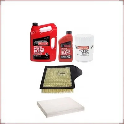 ZESTAW OLEJU MOTORCRAFT 5W-20 + FILTRY OLEJU, POWIETRZA I KABINOWY DO FORD MUSTA...