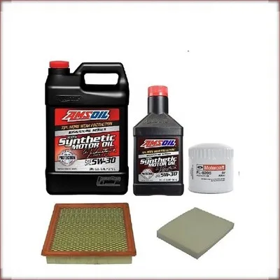 KIT CAMBIO OLIO AMSOIL 5W-30 + FILTRI OLIO, ARIA E ABITACOLO PER FORD MUSTANG 4....