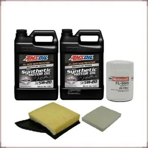 KIT OLIO AMSOIL 5W-20 + FILTRI OLIO, ARIA E ABITACOLO PER FORD MUSTANG 5.0 V8 2011-2014