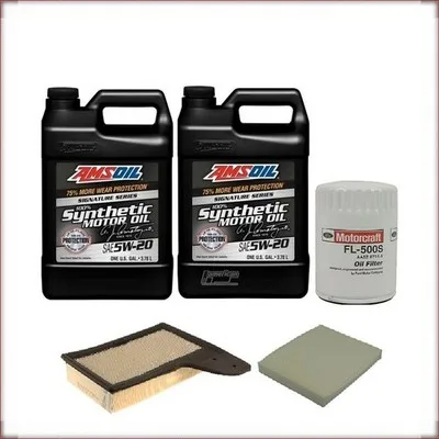 KIT OLIO AMSOIL 5W-20 + FILTRI OLIO, ARIA E ABITACOLO PER FORD MUSTANG 5.0 V8 20...