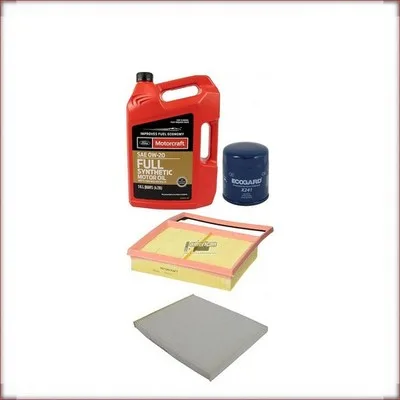 KIT OLIO MOTORCRAFT 0W-20 + FILTRI OLIO, ARIA E ABITACOLO PER LINCOLN MKZ 2.0 R4...