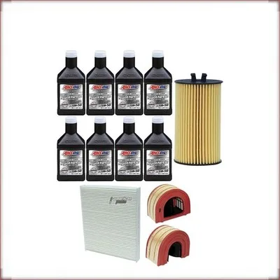 ZESTAW OLEJU AMSOIL 5W-50 + FILTRY OLEJU, POWIETRZA I KABINOWY DO CHEVROLET CORV...