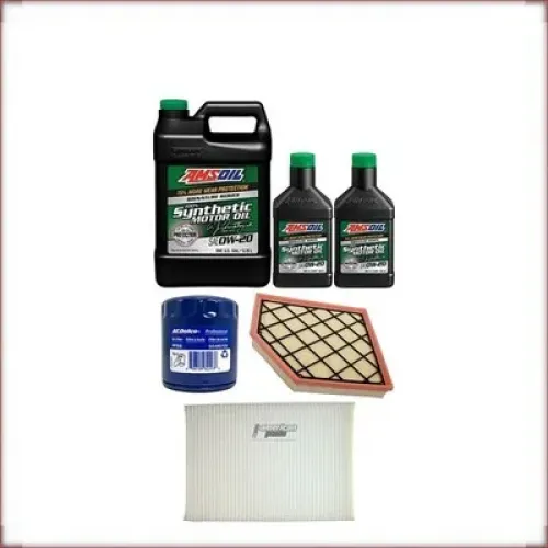 KIT OLIO AMSOIL 0W-20 + FILTRI OLIO, ARIA E ABITACOLO PER CADILLAC CT5 2.0 R4 2020-2024