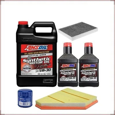 KIT OLIO AMSOIL 5W-30 + FILTRI OLIO, ARIA E ABITACOLO PER CADILLAC CTS 2.0 R4 20...
