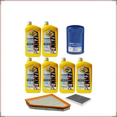 ZESTAW OLEJU PENNZOIL 5W-30 + FILTRY OLEJU, POWIETRZA I KABINOWY DO CADILLAC CTS...