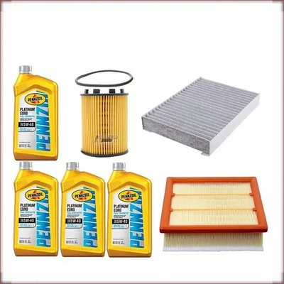 ZESTAW OLEJU PENNZOIL 5W-40 + FILTRY OLEJU, POWIETRZA I KABINOWY DO FIAT 500X 1....