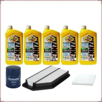 ZESTAW OLEJU PENNZOIL 0W-20 + FILTRY OLEJU, POWIETRZA I KABINOWY DO HONDA ODYSSE...