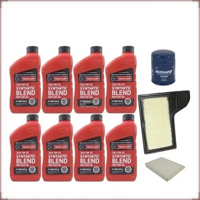 ZESTAW OLEJU MOTORCRAFT 5W-20 + FILTRY OLEJU, POWIETRZA I KABINOWY DO FORD MUSTA...