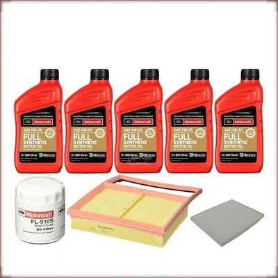 ZESTAW OLEJU MOTORCRAFT 0W-20 + FILTRY OLEJU, POWIETRZA I KABINOWY DO FORD SSV 2...