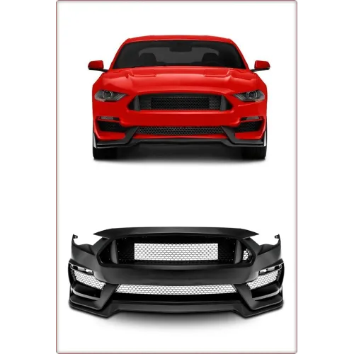 KOMPLETNY ZDERZAK PRZEDNI Z KIERUNKOWSKAZEM DO FORD MUSTANG 2018 - 2023 W STYLU GT350